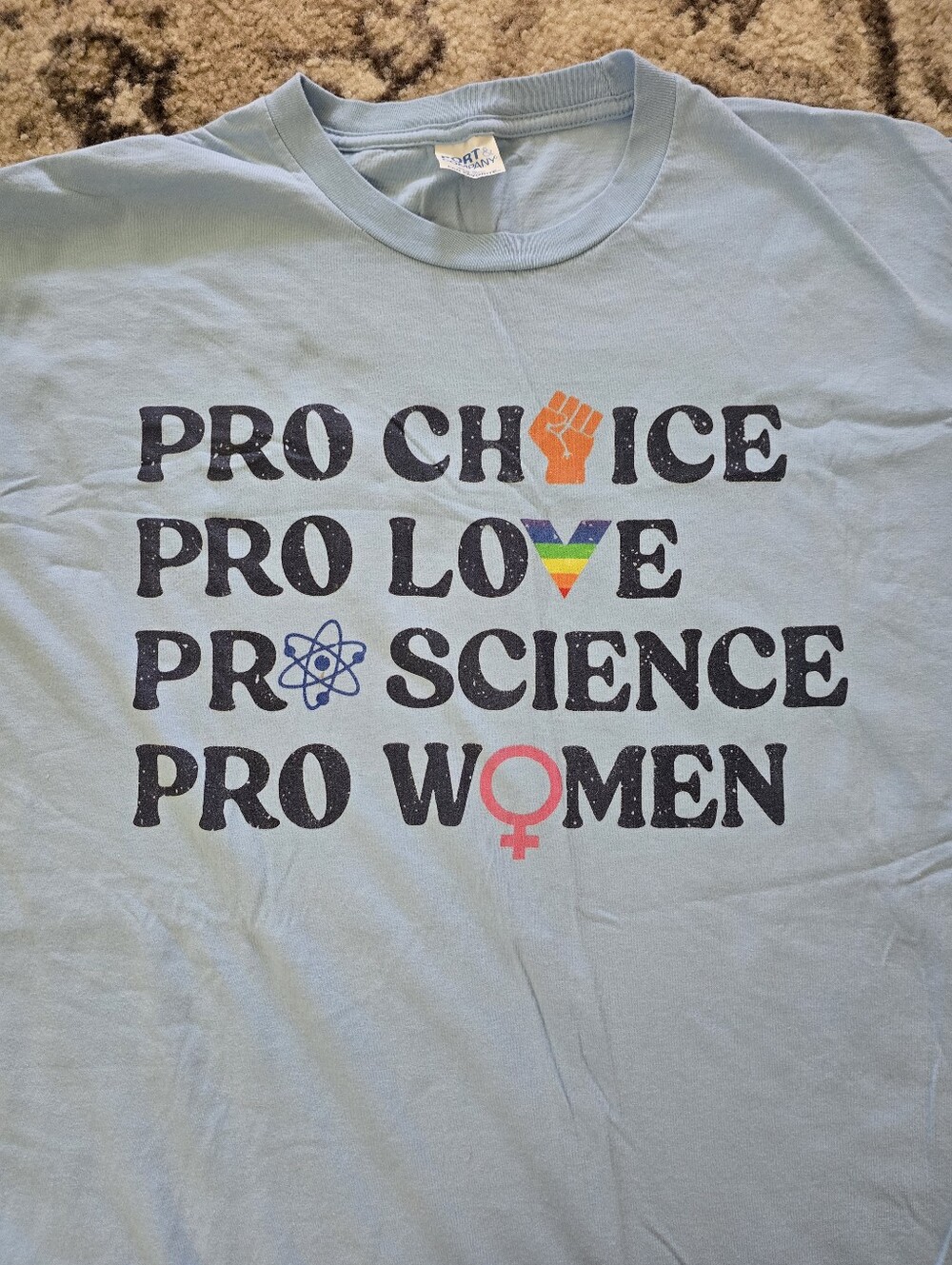 Pro Choice Pro Love Pro Science Pro Women Graphic Tee - Light Blue